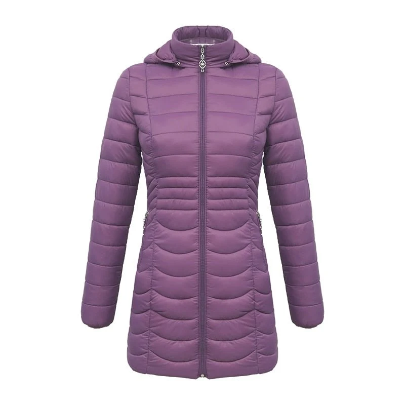Doudoune synthétique longue & ultralégère avec capuche détachable pour femme "SANTELON – S20018"