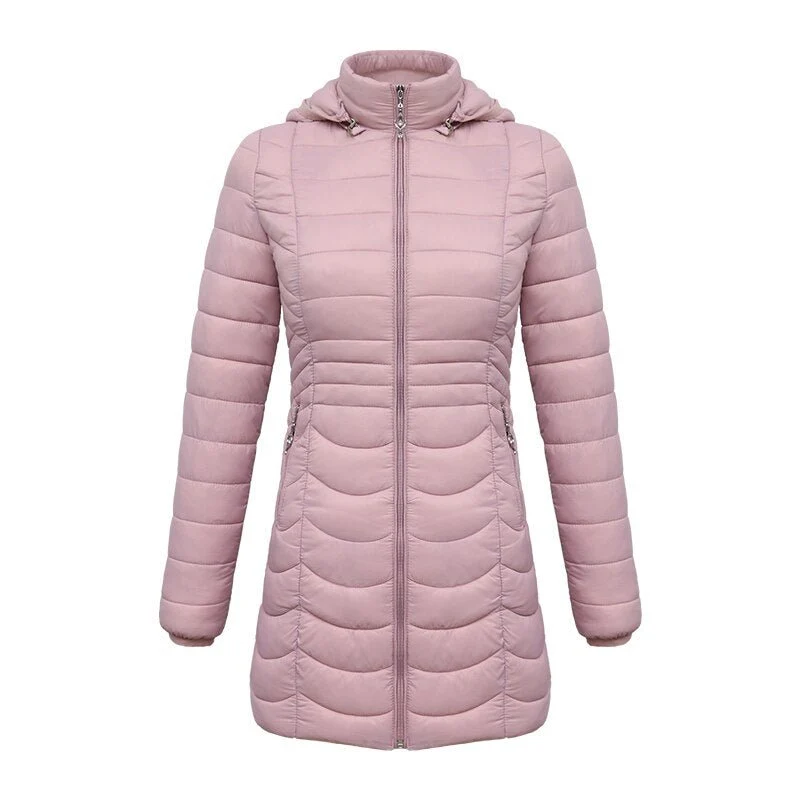 Doudoune synthétique longue & ultralégère avec capuche détachable pour femme "SANTELON – S20018"