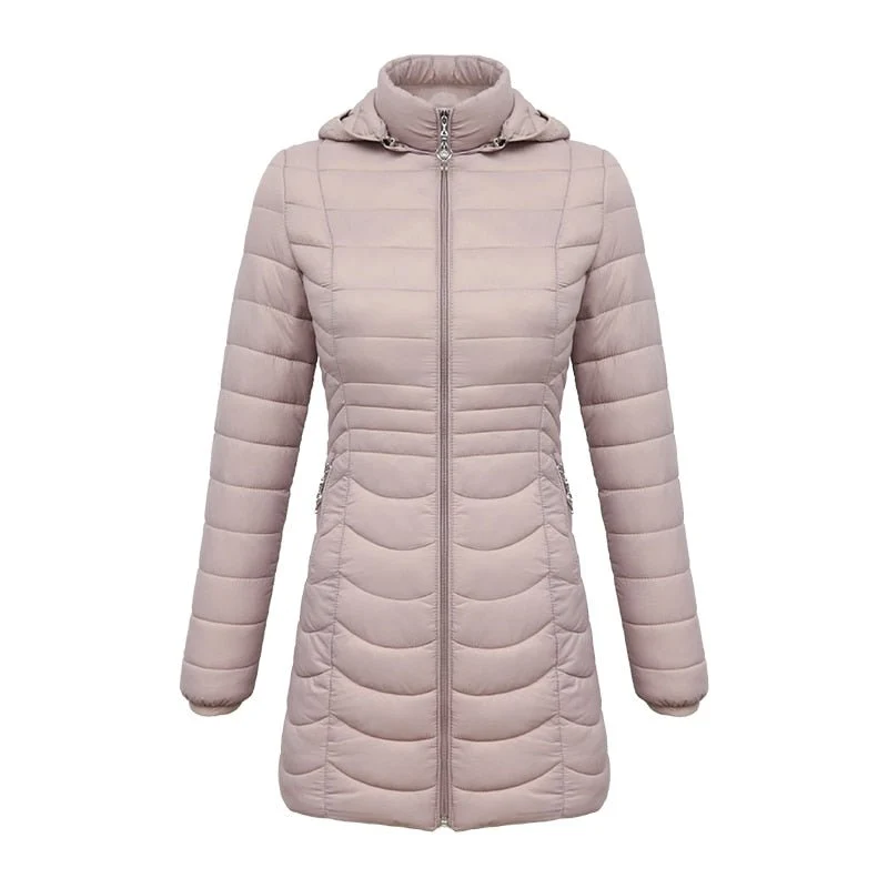 Doudoune synthétique longue & ultralégère avec capuche détachable pour femme "SANTELON – S20018"