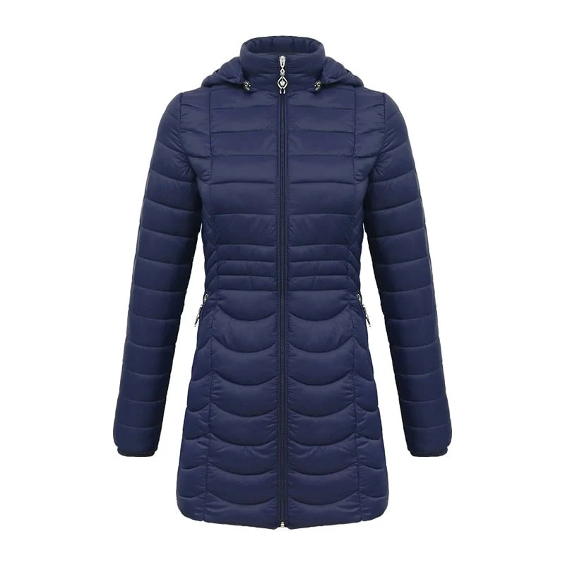 Doudoune synthétique longue & ultralégère avec capuche détachable pour femme "SANTELON – S20018"