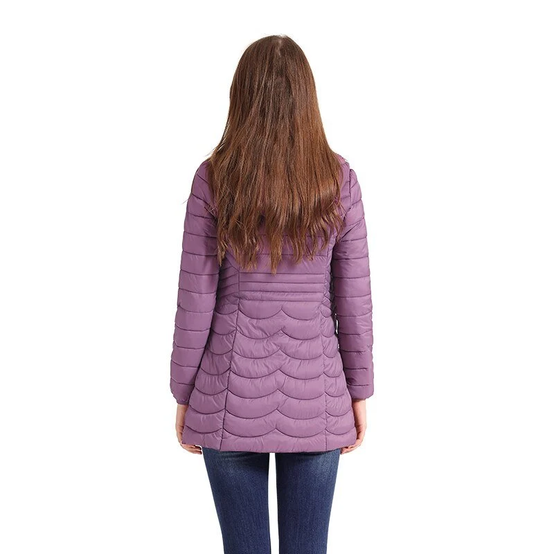 Doudoune synthétique longue & ultralégère avec capuche détachable pour femme "SANTELON – S20018"
