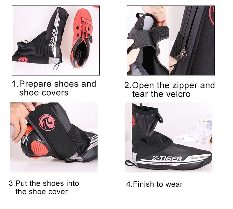 Couvre-chaussures de vélo imperméable & réfléchissant "X-TIGER - Shoes cover"
