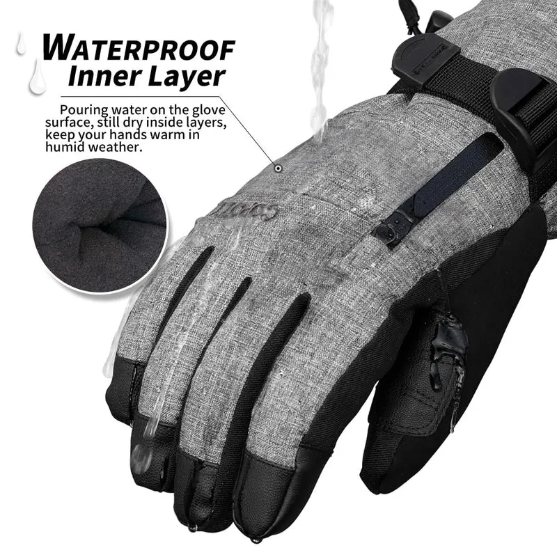 Gants de ski imperméables avec poche et compatibilité tactile "COPOZZ - Insultate"