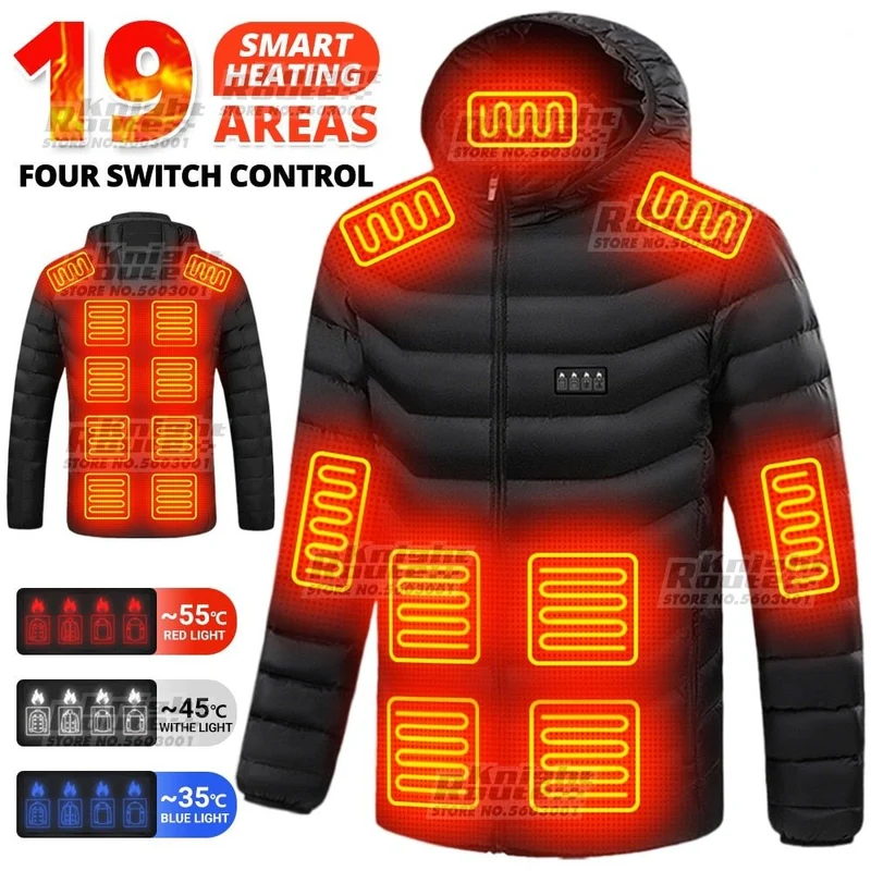 Veste chauffante avec capuche détachable 2-19 zones USB unisexe "Knight Route - All-round heating"