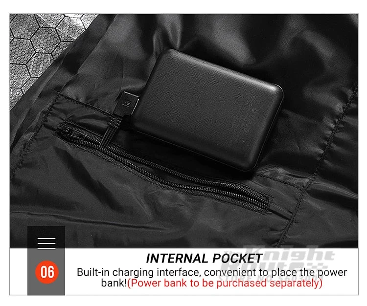 Veste chauffante avec capuche détachable 2-19 zones USB unisexe "Knight Route - All-round heating"