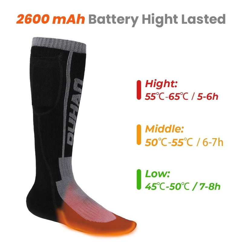 Chaussettes chauffantes électriques avec télécommande et batterie rechargeable "Kemi moto - Smart control"