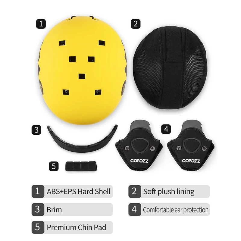 Casque de ski moulé intégralement pour enfants / adultes 51-58cm "COPOZZ - Fuzz"