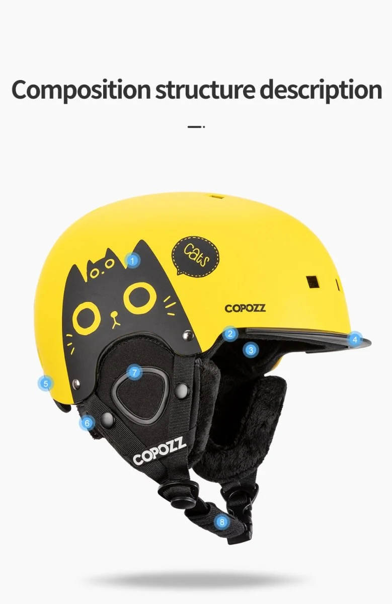 Casque de ski moulé intégralement pour enfants / adultes 51-58cm "COPOZZ - Fuzz"