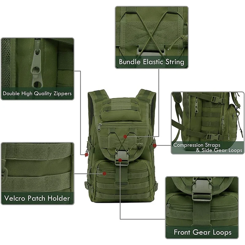 Sac à dos tactique militaire avec système Molle 30-40L "Bag guy - wolfe"