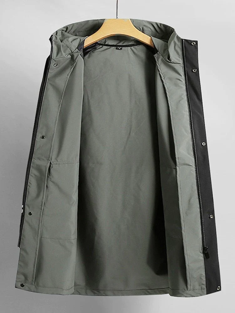 Trench-coat long / coupe-vent à capuche pour homme "Anbican - Space pace"