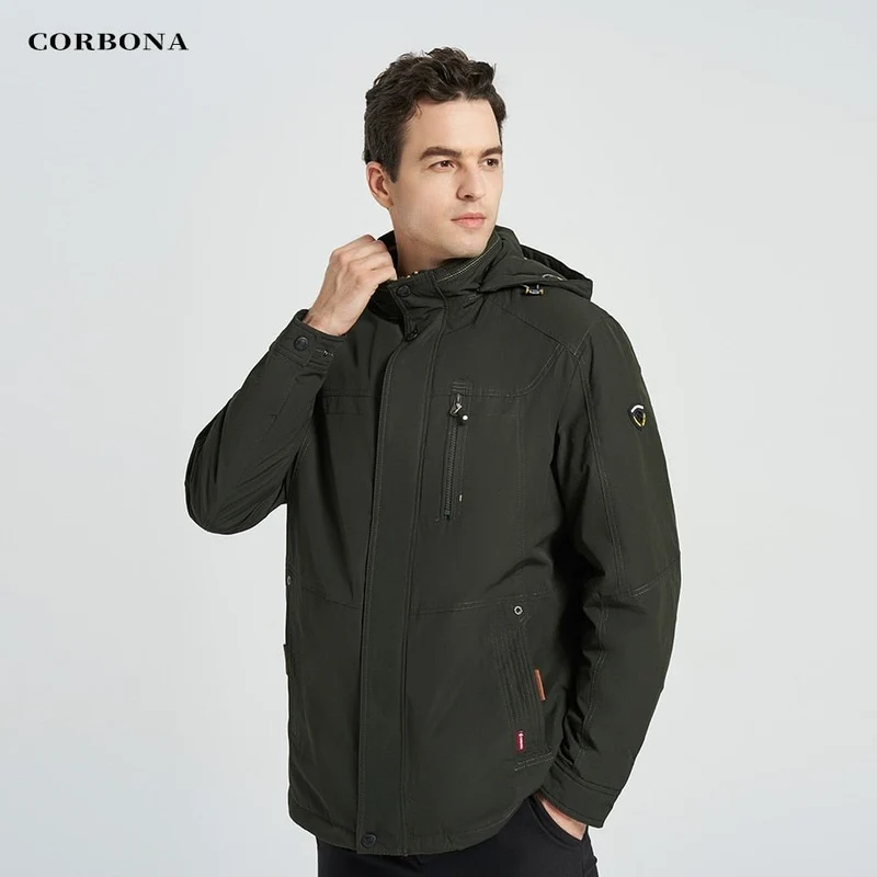 Parka d'hiver coupe-vent avec capuche pour homme 1,2kg "CORBONA – N-BX031"
