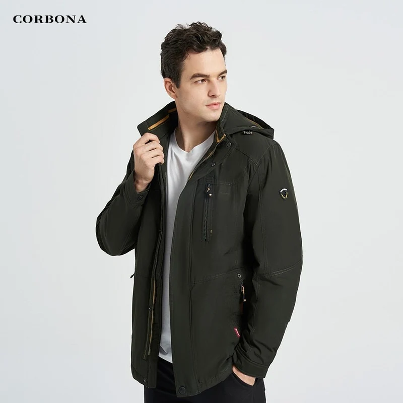 Parka d'hiver coupe-vent avec capuche pour homme 1,2kg "CORBONA – N-BX031"