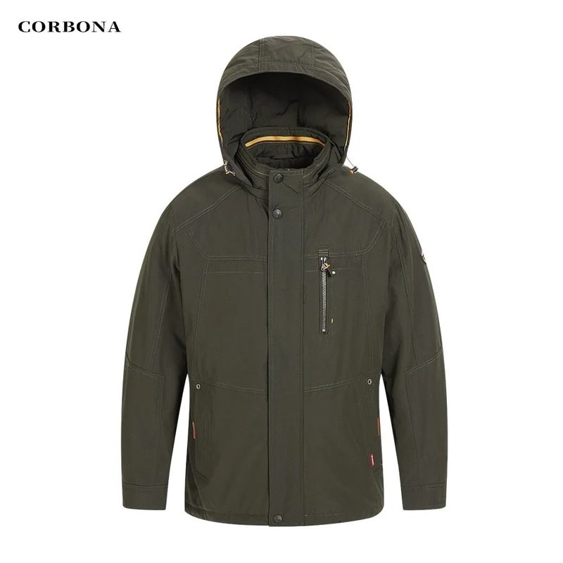 Parka d'hiver coupe-vent avec capuche pour homme 1,2kg "CORBONA – N-BX031"