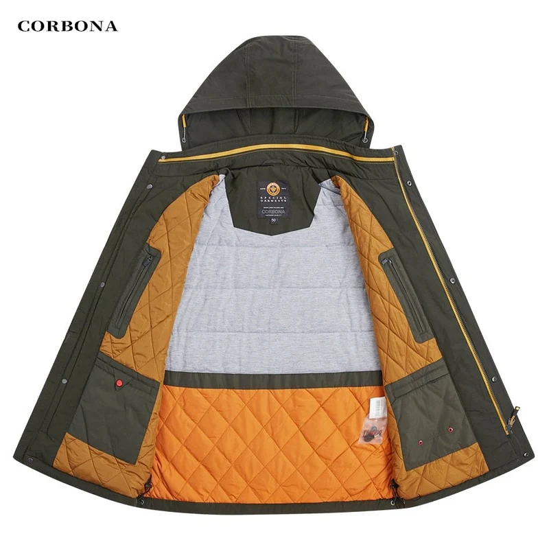 Parka d'hiver coupe-vent avec capuche pour homme 1,2kg "CORBONA – N-BX031"