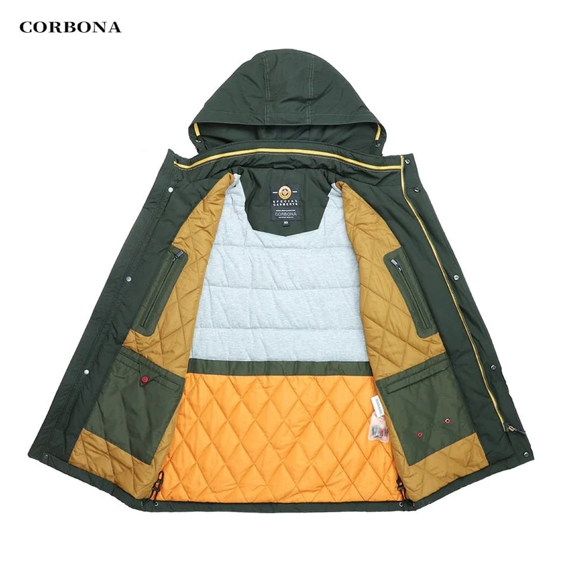 Parka d'hiver coupe-vent avec capuche pour homme 1,2kg "CORBONA – N-BX031"