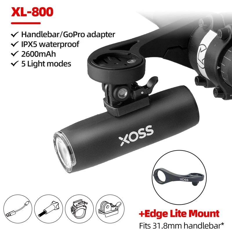 Feu avant de vélo étanche & rechargeable par USB à partir de 120g "XOSS – XL400"
