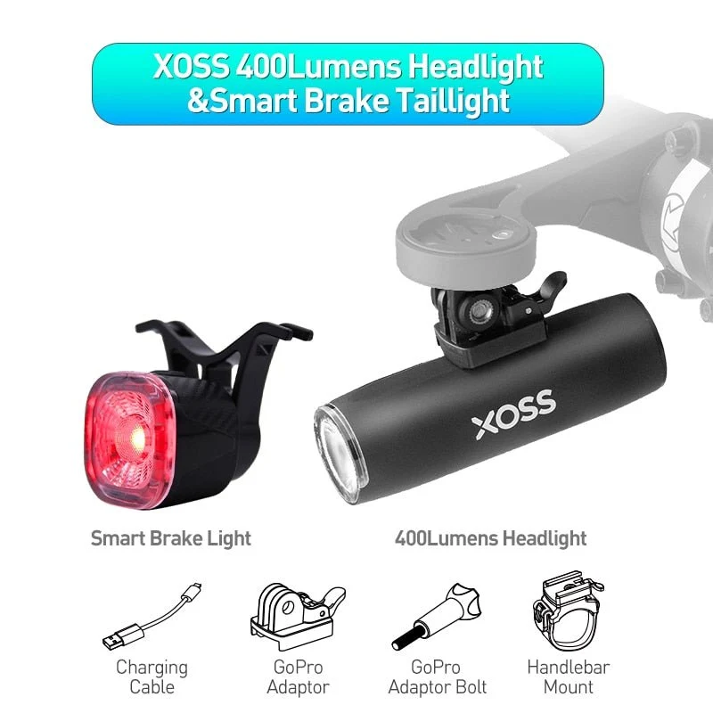 Feu avant de vélo étanche & rechargeable par USB à partir de 120g "XOSS – XL400"