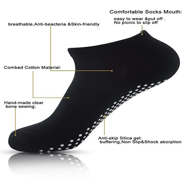 Chaussettes courtes antidérapantes en coton pour femme "Ug sports -Yoga Socks"