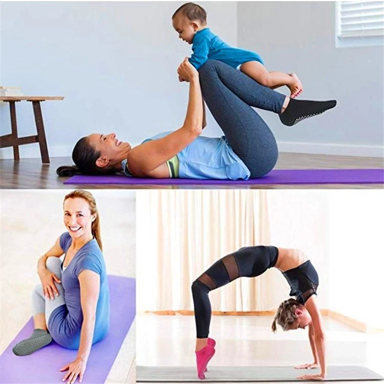 Chaussettes courtes antidérapantes en coton pour femme "Ug sports -Yoga Socks"