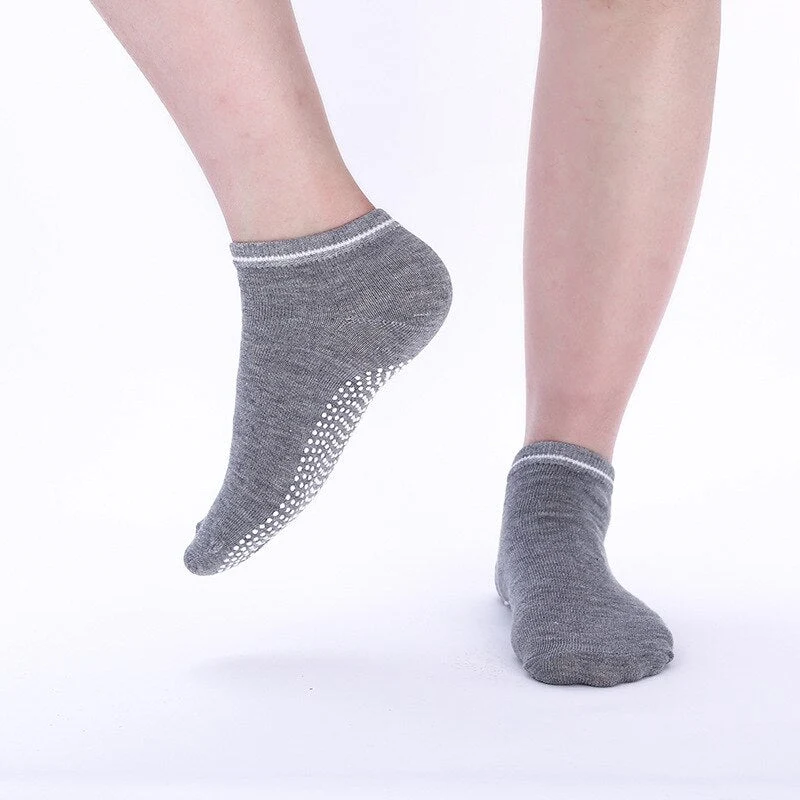 Chaussettes courtes antidérapantes en coton pour femme "Ug sports -Yoga Socks"