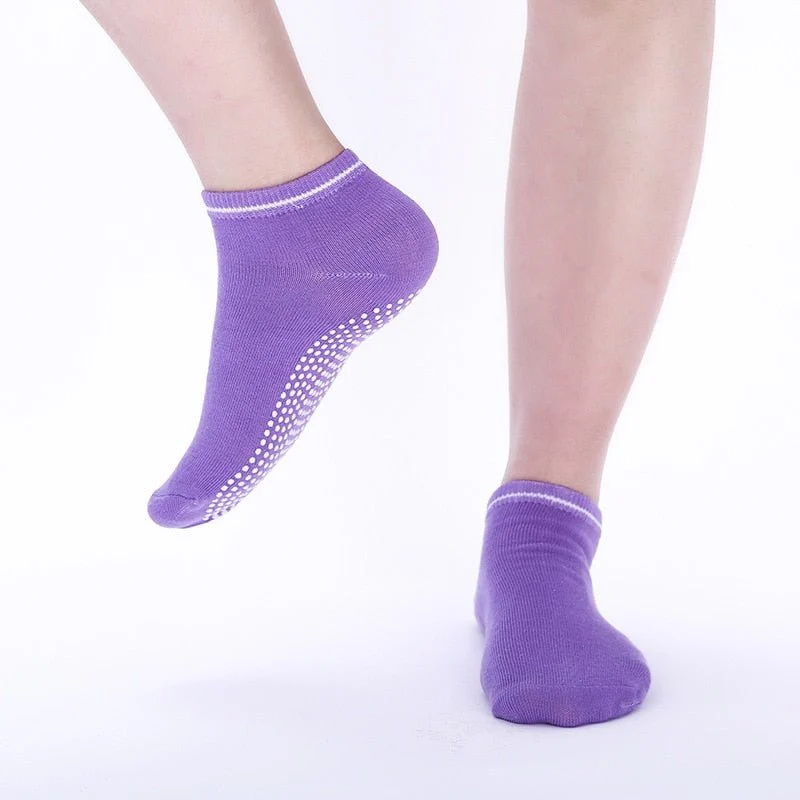 Chaussettes courtes antidérapantes en coton pour femme "Ug sports -Yoga Socks"