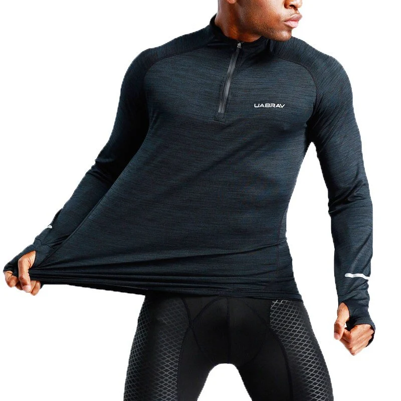 T-Shirt de sport extensible à manches longues pour homme "Rashguard - Uabrav"