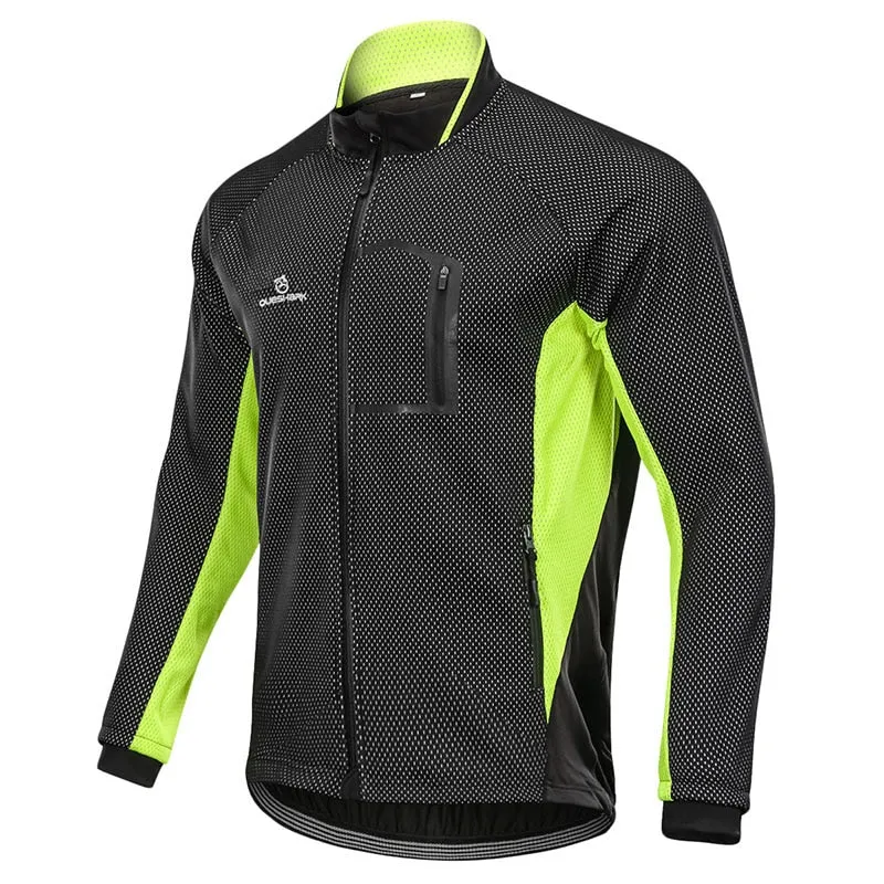 Veste de cyclisme hiver avec traitement hydrofuge à manches longues pour homme "QUESHARK - QE244"