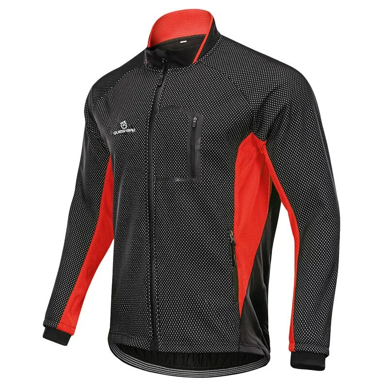 Veste de cyclisme hiver avec traitement hydrofuge à manches longues pour homme "QUESHARK - QE244"