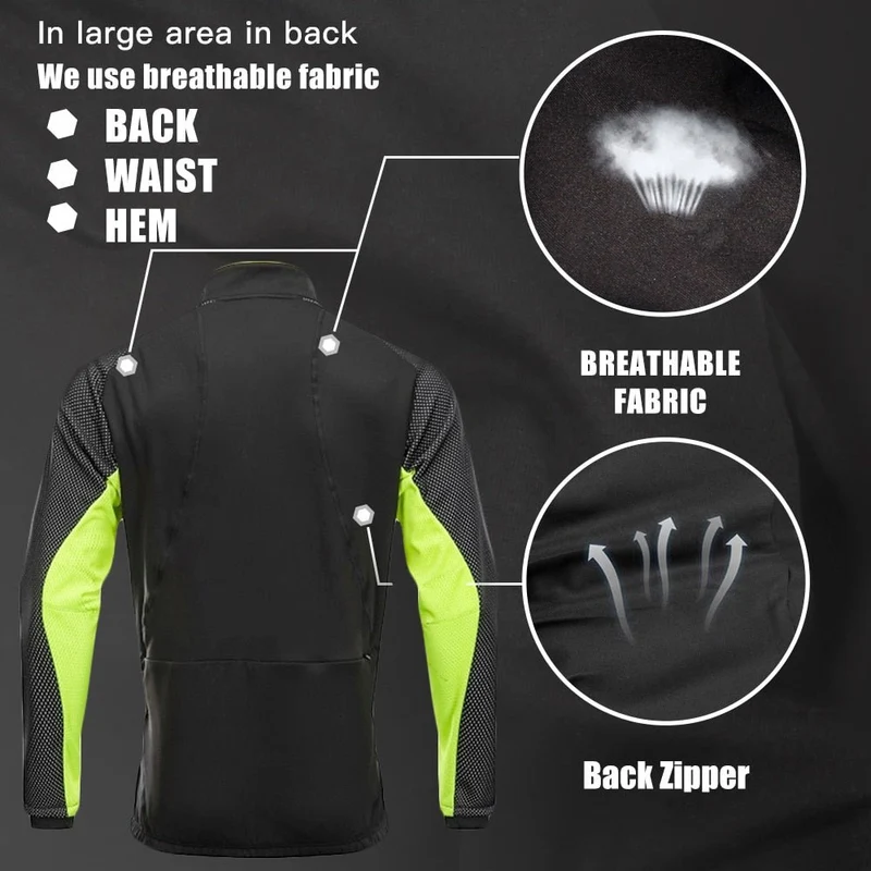 Veste de cyclisme hiver avec traitement hydrofuge à manches longues pour homme "QUESHARK - QE244"