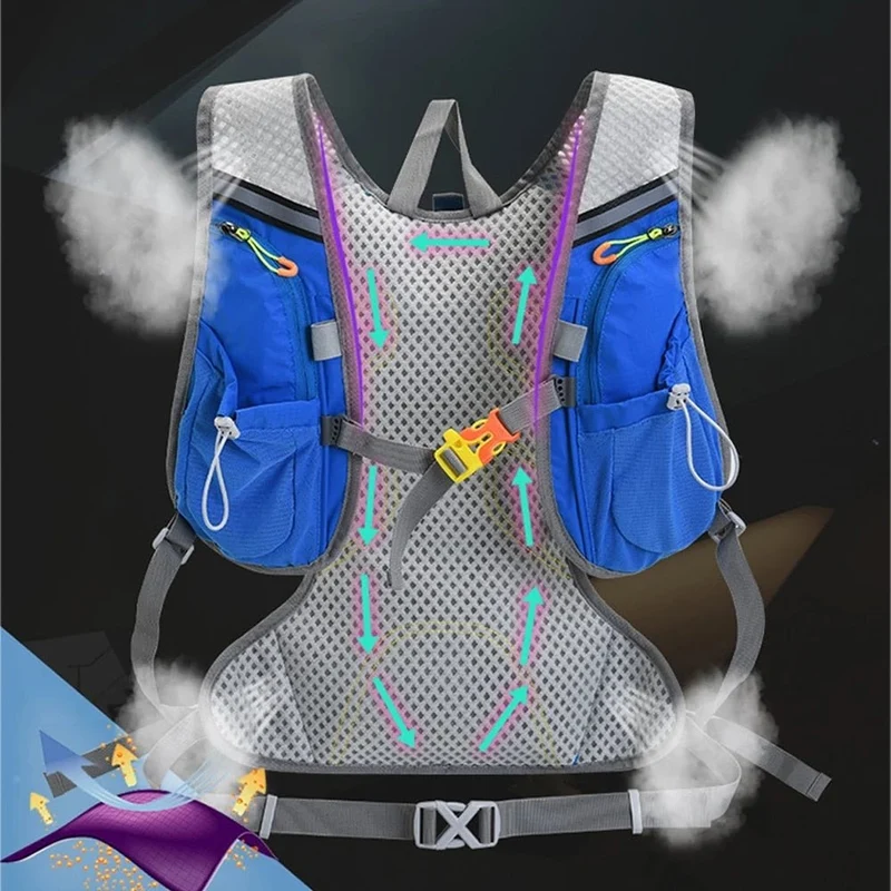 Gilet d'hydratation 12L pour course à pied / trail / marathon 400g "Newboler - Tanluhu "