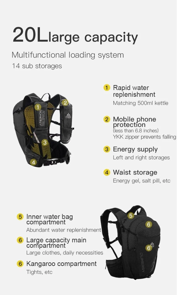 Sac à dos 20L running / ultra-trail / randonnée 560g "AONIJIE – Rhinoceros C9110"