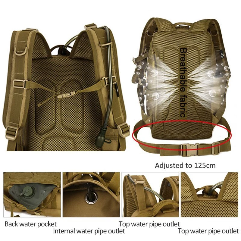 Sac à dos tactique imperméable avec système Molle 30L "Kendome - XA39D"