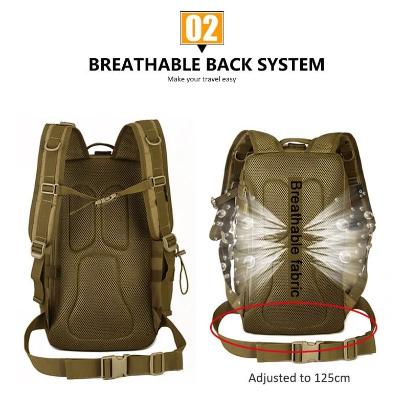 Sac à dos tactique imperméable avec système Molle 30L "Kendome - XA39D"