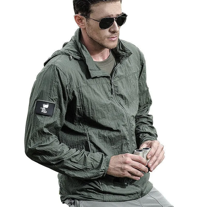 Veste ultralégère / coupe-vent à capuche & imperméable UPF50 + "IGLDSI - Outdoor Jacket"