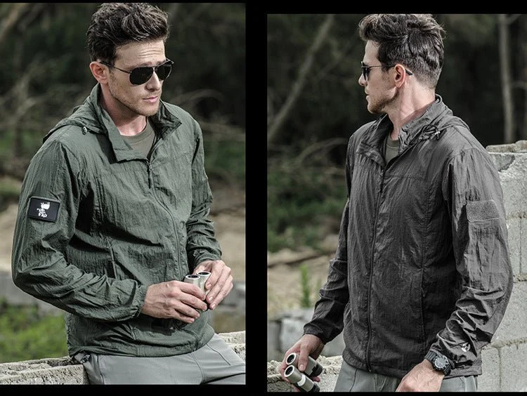 Veste ultralégère / coupe-vent à capuche & imperméable UPF50 + "IGLDSI - Outdoor Jacket"