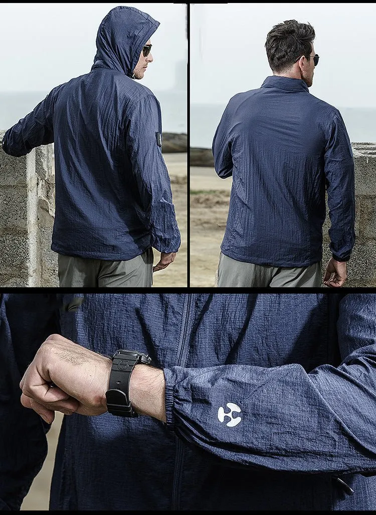 Veste ultralégère / coupe-vent à capuche & imperméable UPF50 + "IGLDSI - Outdoor Jacket"