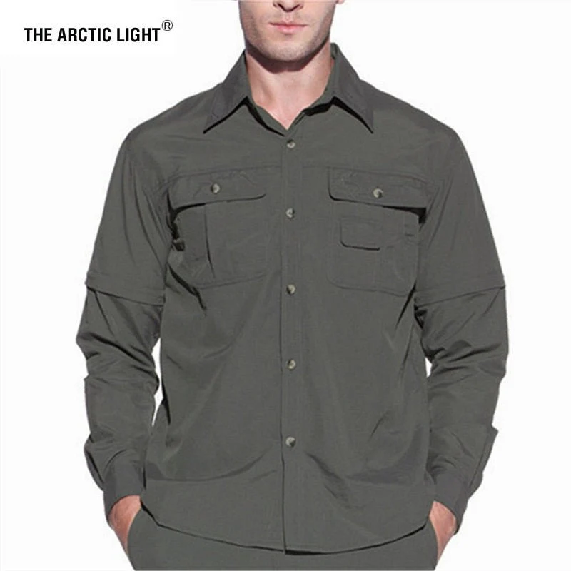 Chemise manches longues 2 en 1 à séchage rapide pour homme "TRVLWEGO - AD099"