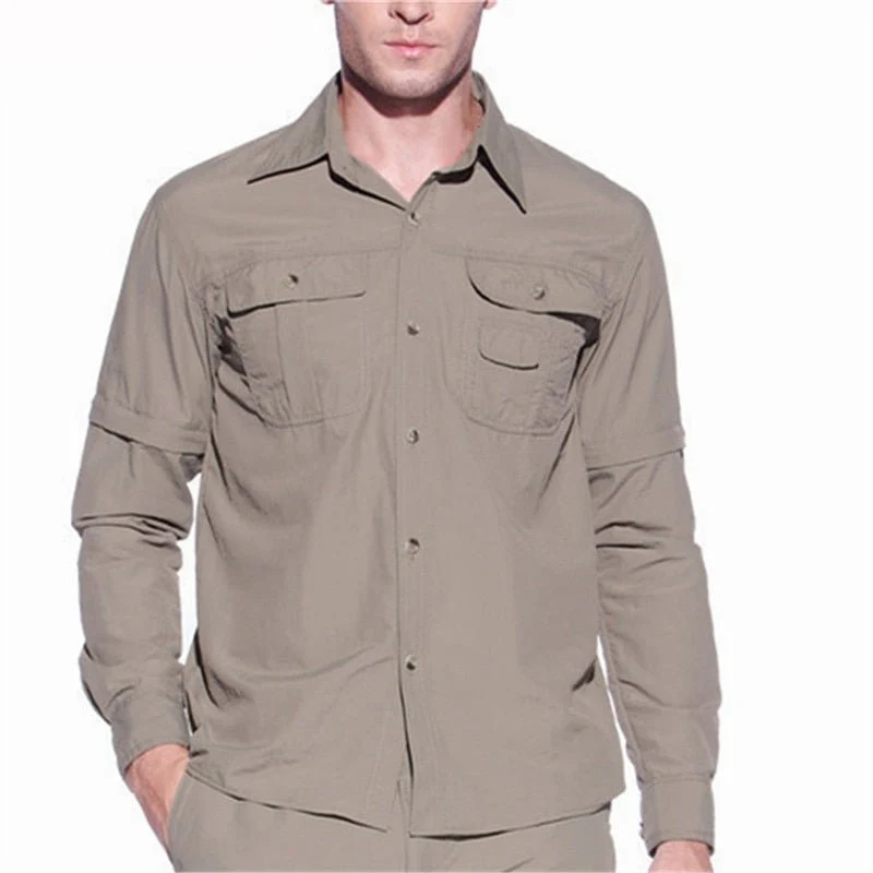 Chemise manches longues 2 en 1 à séchage rapide pour homme "TRVLWEGO - AD099"