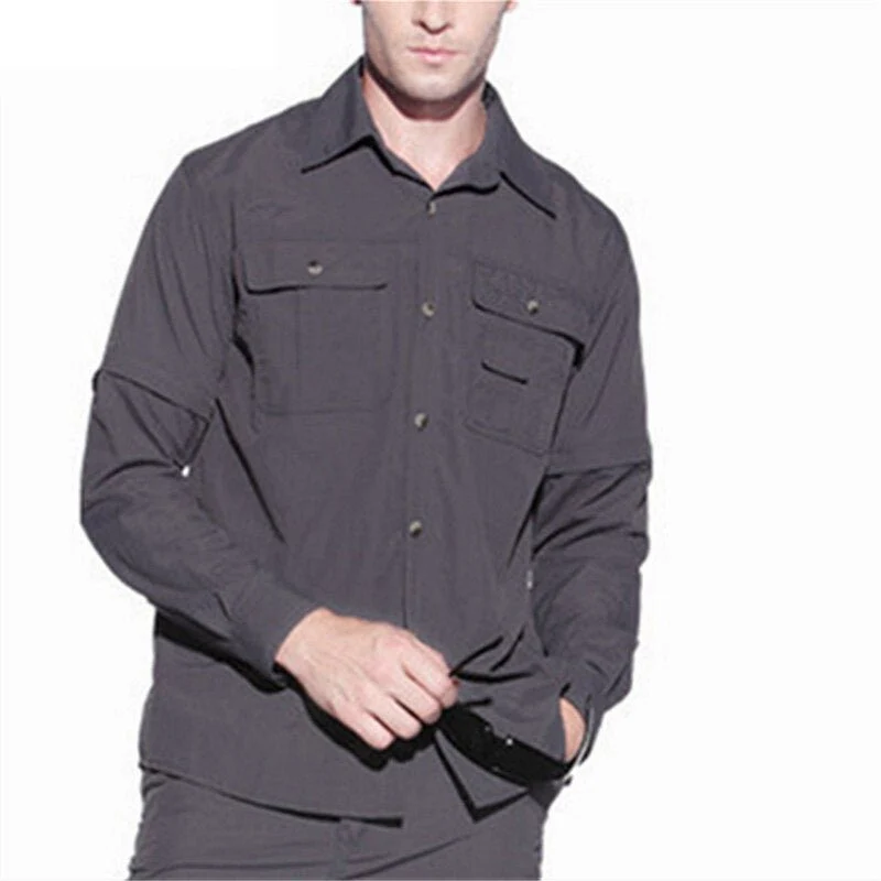 Chemise manches longues 2 en 1 à séchage rapide pour homme "TRVLWEGO - AD099"