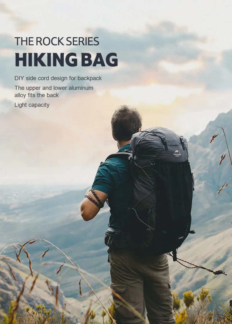 Sac à dos de randonnée ultraléger et imperméable Nylon / Dyneema 45L à 65L "Naturehike – Rock series"