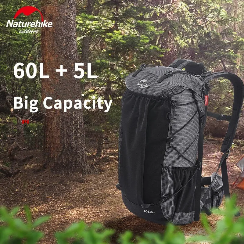 Sac à dos de randonnée ultraléger et imperméable Nylon / Dyneema 45L à 65L "Naturehike – Rock series"