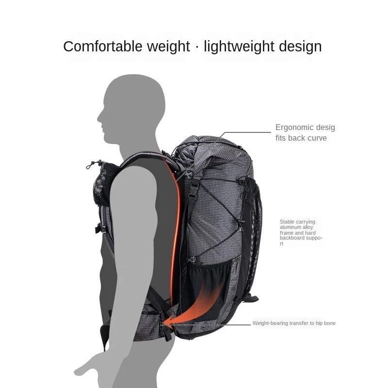 Sac à dos de randonnée ultraléger et imperméable Nylon / Dyneema 45L à 65L "Naturehike – Rock series"