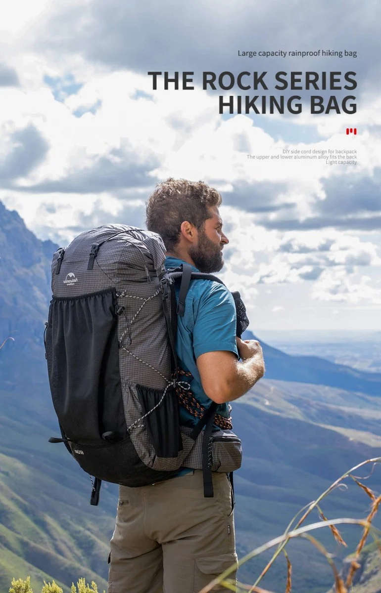 Sac à dos de randonnée ultraléger et imperméable Nylon / Dyneema 45L à 65L "Naturehike – Rock series"