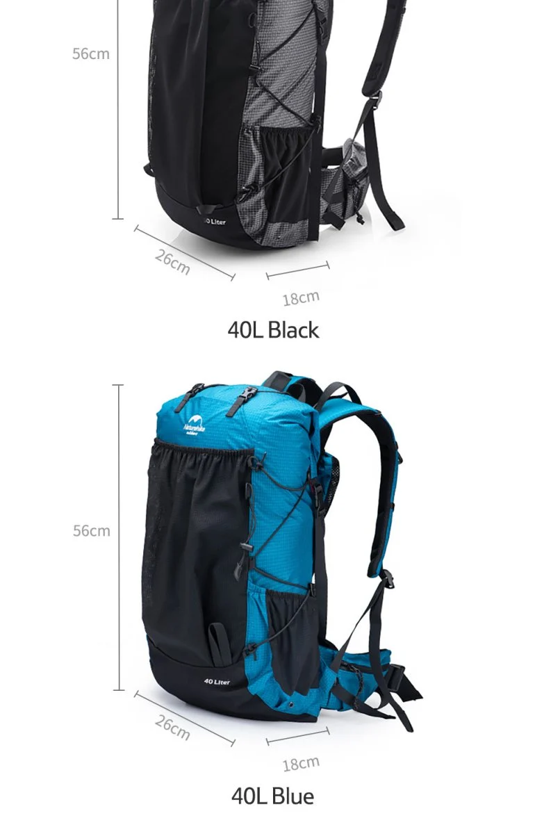 Sac à dos de randonnée ultraléger et imperméable Nylon / Dyneema 45L à 65L "Naturehike – Rock series"