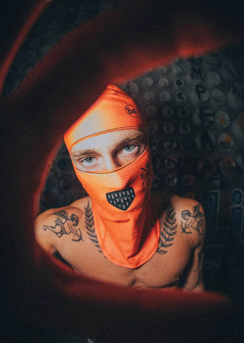Cagoule Wolf - Orange Fluo Carbone