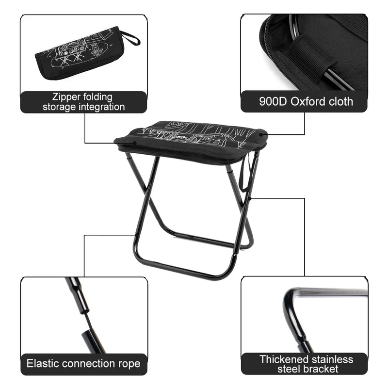 Tabouret de camping pliable pour la pêche, le voyage et le camping "Widesea - WSCH-007B"