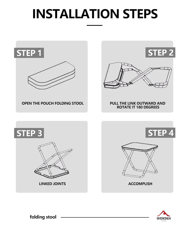 Tabouret de camping pliable pour la pêche, le voyage et le camping "Widesea - WSCH-007B"