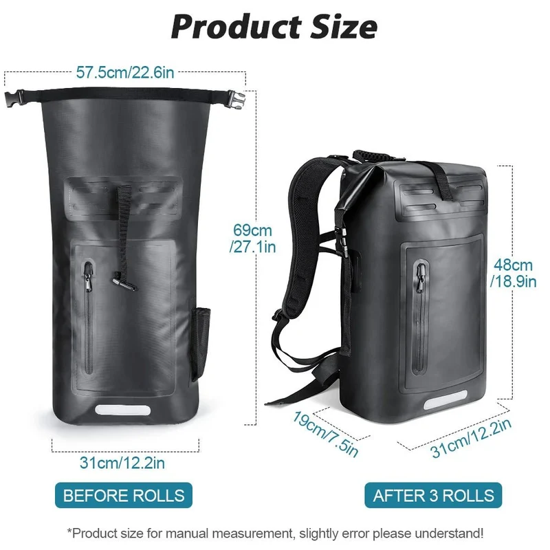 Sac à dos étanche pour natation, plage, surf et plongée "NEWBOLER - BAG310 35L"