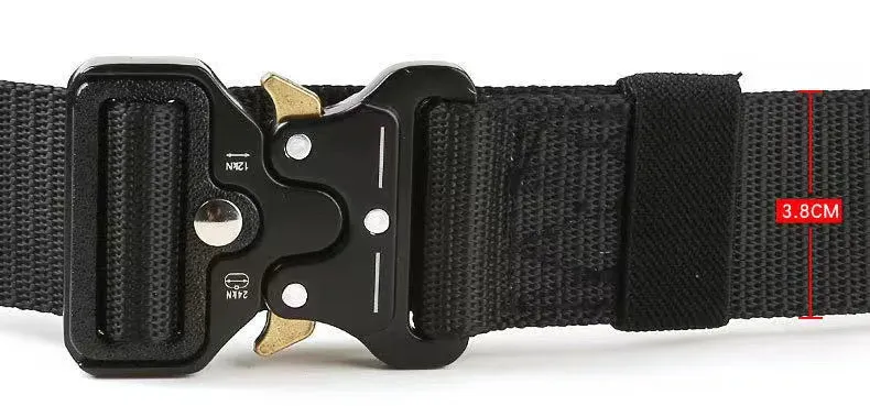 Ceinture tactique en métal et toile nylon pour homme -"Faramigo - B01"