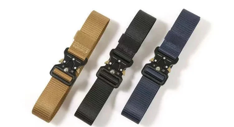 Ceinture tactique en métal et toile nylon pour homme -"Faramigo - B01"